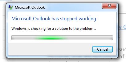 Outlook 2010 Crashes When Opening